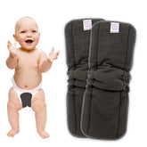 Bembika 5 Layer Bamboo Charcoal Inserts with Gussets Liners Natures Cloth Diaper Liner, Wetfree Reusable Washable Cotton Diaper Nappy Inserts for Baby Cloth Diapers (Set of 2)