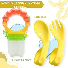 BPA Free Baby Feeding Spoon & Fruit Nibbler Set (Skyblue)