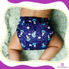 Reusable Baby Cloth Diaper with Adjustable Snap Buttons and Insert (Set of 1)
