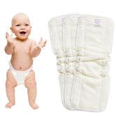 Bembika 5 Layer Bamboo Terry Inserts with Gussets Liners Natures Cloth Diaper Liner, Wetfree Reusable Washable Cotton Diaper Nappy Inserts for Baby Cloth Diapers (Set of 3)