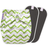 Reusable Baby Cloth Diaper with Adjustable Snap Buttons and Insert (1 Diaper & 2 Pcs Insert)