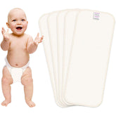 Bembika 4-Layer Viscose Bamboo Fiber Inserts Liners Natures Cloth Diaper Liner, Wetfree Reusable Washable Cotton Diaper Nappy Inserts for Baby Cloth Diapers (Set of 5)