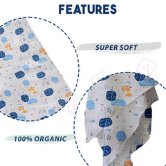 Bamboo Muslin Swaddle Wrap/Blanket for Baby 120X110 (Blue)