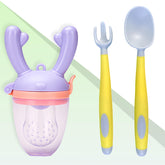 BPA Free Baby Feeding Spoon & Fruit Nibbler Set (Skyblue)