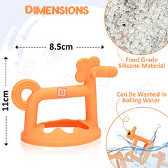 BPA Free Silicone Teething Toy for Baby (Orange)