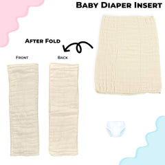 Wetfree Reusable & Washable Cotton Diaper Nappy Inserts for Baby (White)