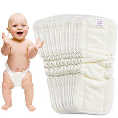 Bembika 5 Layer Bamboo Terry Inserts with Gussets Liners Natures Cloth Diaper Liner, Wetfree Reusable Washable Cotton Diaper Nappy Inserts for Baby Cloth Diapers (Set of 10)
