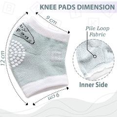 Baby Head Protector helmet and Baby Knee Pads for Crawling (Green)