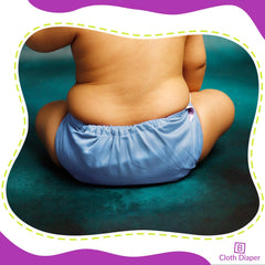 Reusable Baby Cloth Diaper with Adjustable Snap Buttons and Insert (1 Diaper & 2 Pcs Insert)