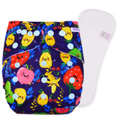 Reusable Baby Cloth Diaper with Adjustable Snap Buttons and Insert (Set of 1)