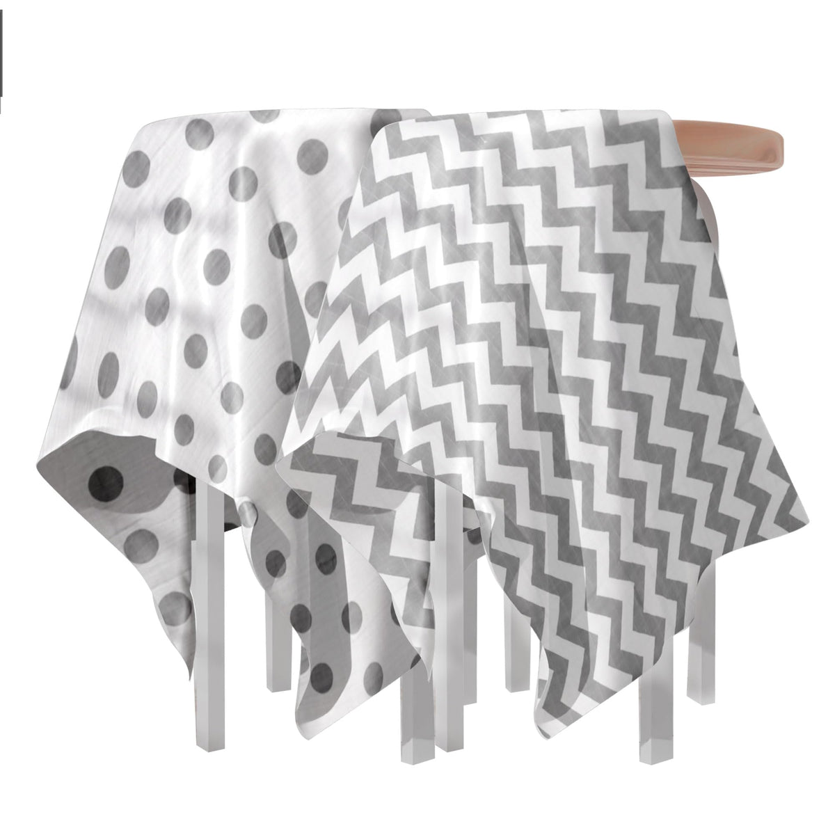 Bamboo Muslin Swaddle Wrap/Blanket for Baby 120X110 (Grey Polka & Zigzag)