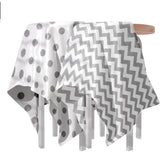 Bamboo Muslin Swaddle Wrap/Blanket for Baby 120X110 (Grey Polka & Zigzag)