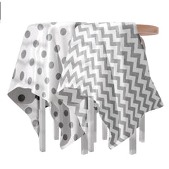 Bamboo Muslin Swaddle Wrap/Blanket for Baby 120X110 (Grey Polka & Zigzag)