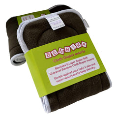 Bembika 5 Layer Bamboo Charcoal Inserts Liners Natures Cloth Diaper Liner, Wetfree Reusable Washable Cotton Diaper Nappy Inserts for Baby Cloth Diapers (Set of 3)