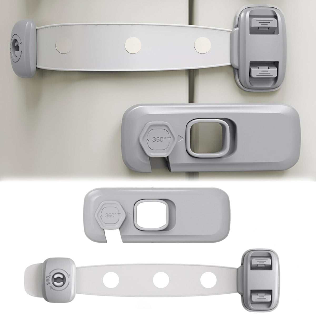 Furniture Safety Multifunction Accessories Lock for Baby (Adjustable-Grey)