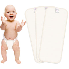 Bembika Cloth Diaper for Inserts, Natures Cloth Diaper Liner, Reusable Washable Cotton Diaper Nappy Inserts for Baby Cloth Diapers (Set of 3) (Bemboo Terry- 4 Layer)