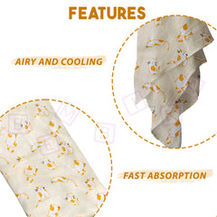 Bamboo Muslin Swaddle Wrap/Blanket for Baby 120X110 (Yellow)