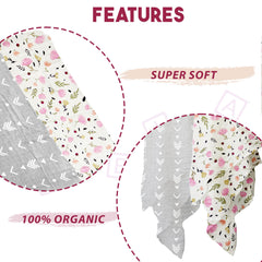 Bamboo Muslin Swaddle Wrap/Blanket for Baby 120X110 (White)