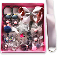 Set of 18 Hairclips Hairpins Headwear Accessories for Girls Best Birthday Gift (Grey)