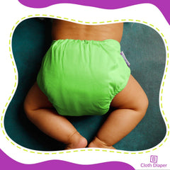 Reusable Baby Cloth Diaper with Adjustable Snap Buttons and Insert (1 Diaper & 2 Pcs Insert)
