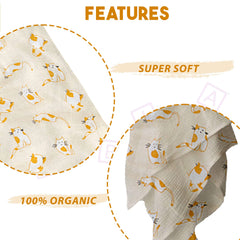 Bamboo Muslin Swaddle Wrap/Blanket for Baby 120X110 (Yellow)