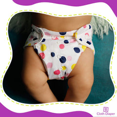 Reusable Baby Cloth Diaper with Adjustable Snap Buttons and Insert (Set of 1)