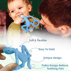 BPA Free Silicone Teething Toy for Baby (Blue)