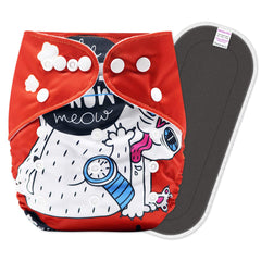 Reusable Baby Cloth Diaper with Adjustable Snap Buttons and Insert (Set of 1)