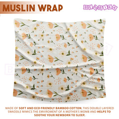 Bamboo Muslin Swaddle Wrap/Blanket for Baby 120X110 (Peach)
