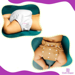 Washable & Reusable Baby Cloth Diaper With Adjustable Size Button (Set of 2)