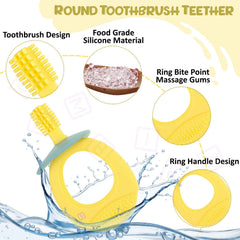 BPA Free Silicone Teething Toy for Baby (Yellow)