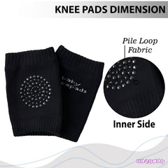 Baby Crawling Anti-Slip Knee pads (Black)
