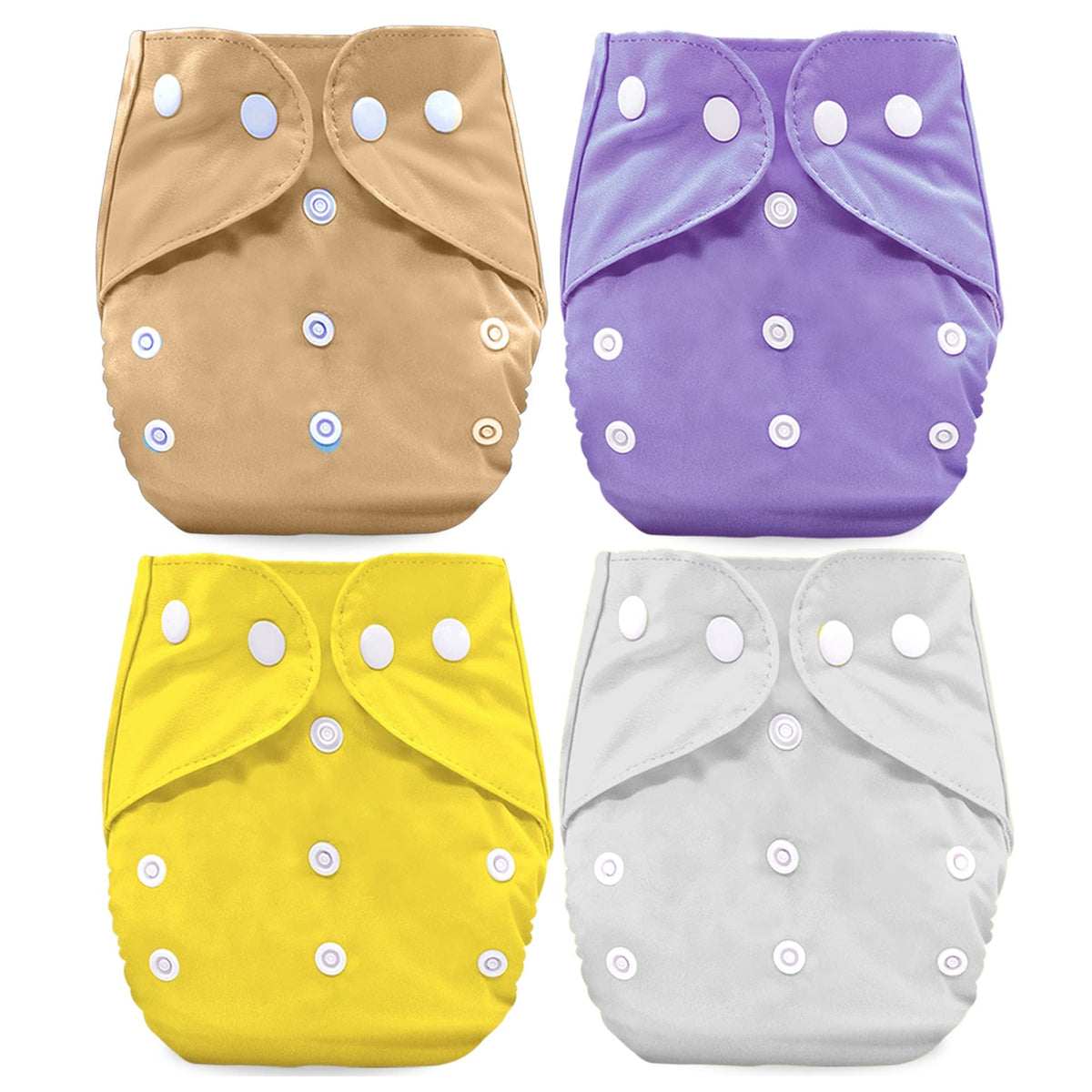 Washable & Reusable Baby Cloth Diaper With Adjustable Size Button (Set of 4)
