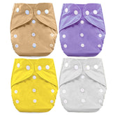 Washable & Reusable Baby Cloth Diaper With Adjustable Size Button (Set of 4)