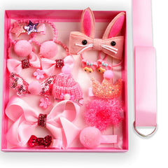 Set of 18 Hairclips Hairpins Headwear Accessories for Girls Best Birthday Gift (Pink)