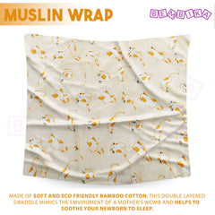 Bamboo Muslin Swaddle Wrap/Blanket for Baby 120X110 (Yellow)