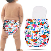 Reusable Baby Cloth Diaper with Adjustable Snap Buttons and Insert (Set of 1)