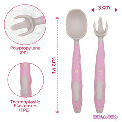 Baby Spoon and fork Set for Baby Feeding (TwistBlush)