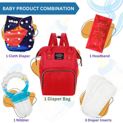 Baby Care Accessories Cloth Diaper, Inserts, Diaper Bag, Headbands, Nibbler (Set of 5)