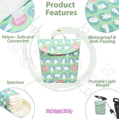 Easy to Carry Diaper Bag for Mother (Green Bear)