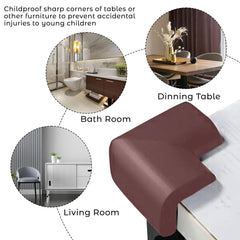 Baby Safety Corner Guards Furniture Edges (Foam L Shaped Brown 16Pcs)