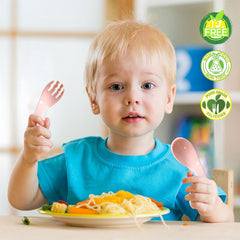 BPA Free Baby Feeding Essentials Baby Self Feeding Spoons Baby Teether (Skyblue)