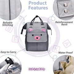 Easy to Carry Diaper Bag for Mother (Bear Grey)