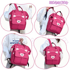 Easy to Carry Diaper Bag for Mother (Bear Rose Red)