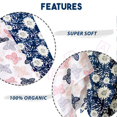 Bamboo Muslin Swaddle Wrap/Blanket for Baby 120X110 (Blue)