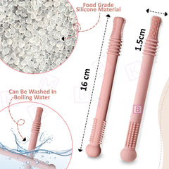 BPA Free Silicone Teething Toy for Baby (Pink)