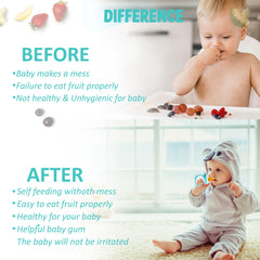 BPA Free Baby Feeding Spoon & Fruit Nibbler Set (Skyblue)