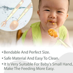 BPA Free Baby Feeding Essentials Baby Self Feeding Spoons Baby Teether (Skyblue)