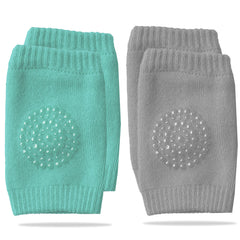 Baby Crawling Anti-Slip Knee pads (SET of 2 GREEN - LIGHT GREY)