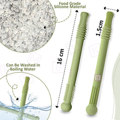 BPA Free Silicone Teething Toy for Baby (Green)